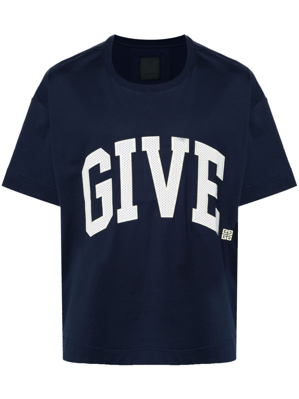 Givenchy logo-embroidered cotton T-shirt Blauw