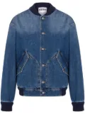 Moschino logo-patch denim bomber jacket - Blue