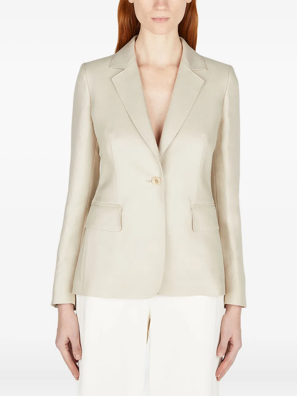 Max Mara Women Alpaca Single Breasted Blazer In Neutral