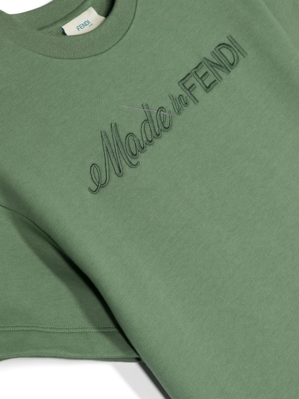 Fendi Kids T-shirt met geborduurd logo Groen