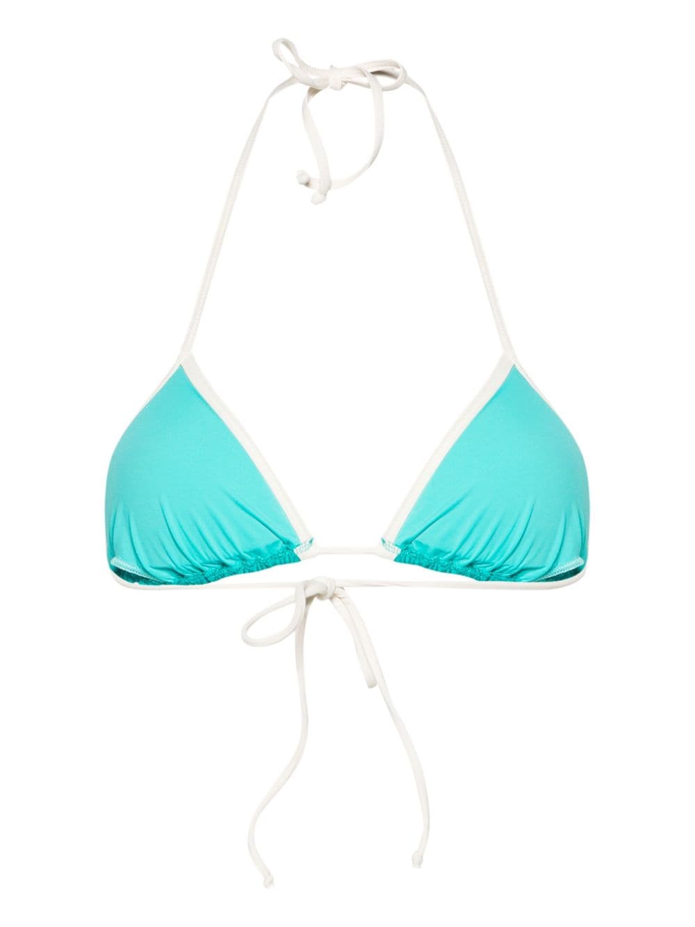 Shop Mc2 Saint Barth Leah Velvet Bikini Top In Blue
