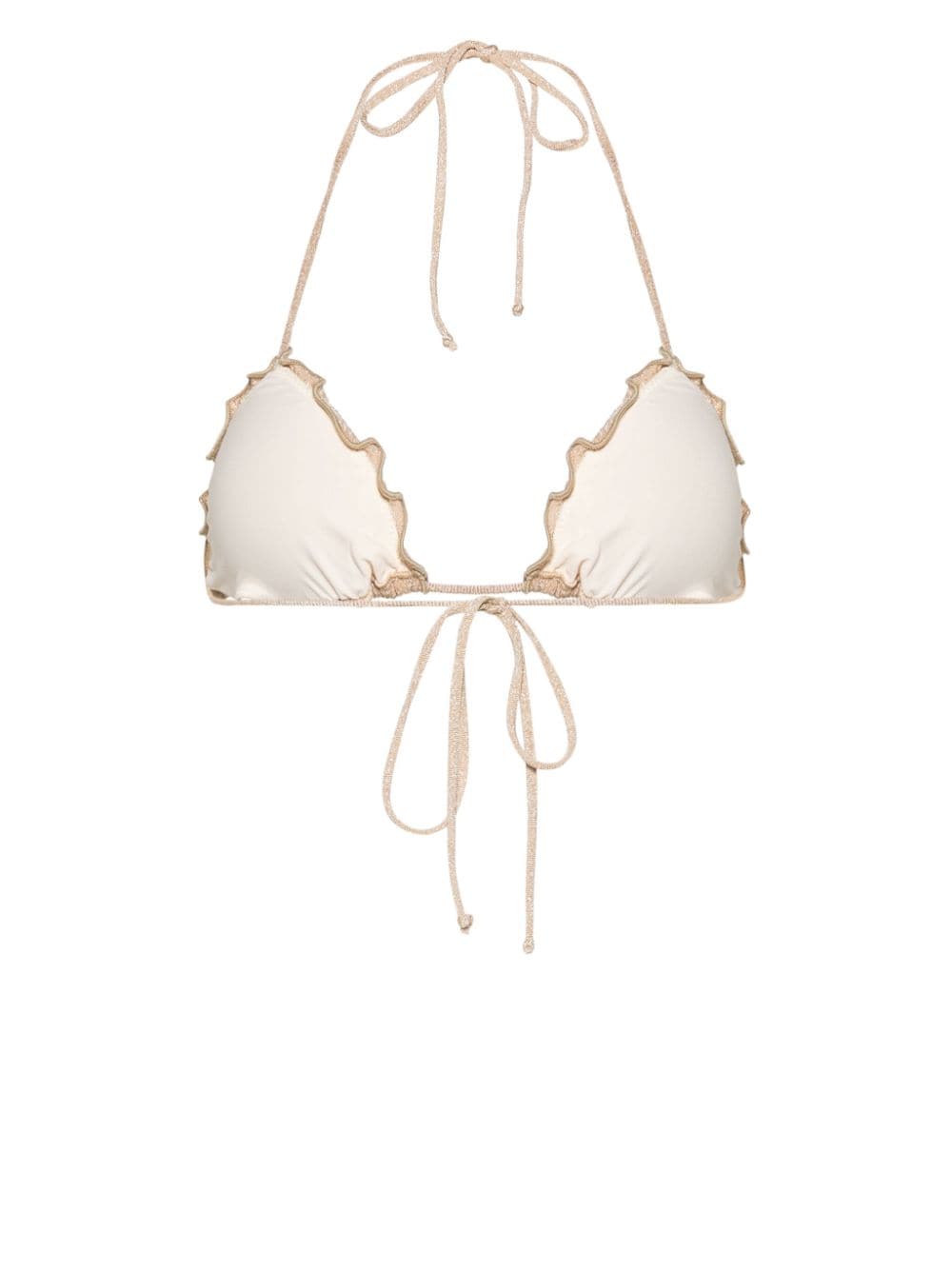 Shop Mc2 Saint Barth Sagittarius Lurex Bikini Top In Neutrals