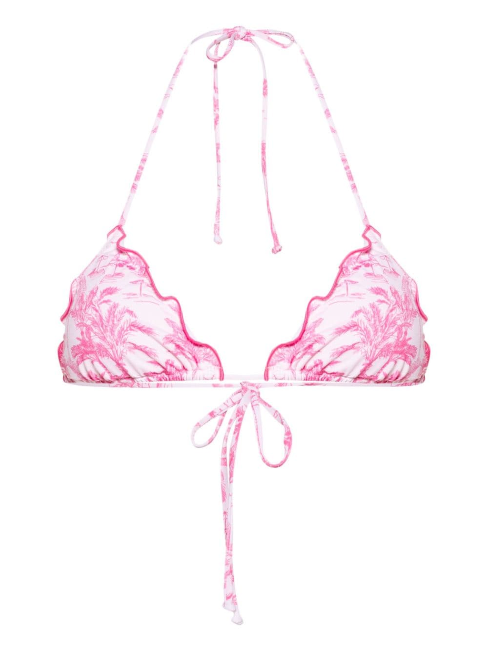 Mc2 Saint Barth Sagittarius Beach-print Bikini Top In Pink