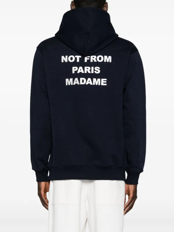 パーカー・フーディ DROLE DE MONSIEUR Blue Hoodie with Logo in Cotton Man Blue Cotton Slogan Hoodie