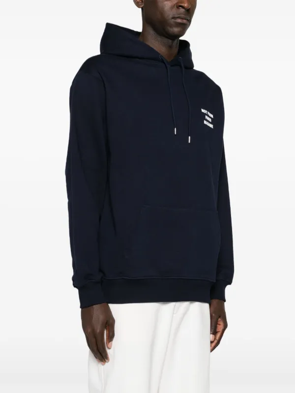 パーカー・フーディ DROLE DE MONSIEUR Blue Hoodie with Logo in Cotton Man Blue Cotton Slogan Hoodie