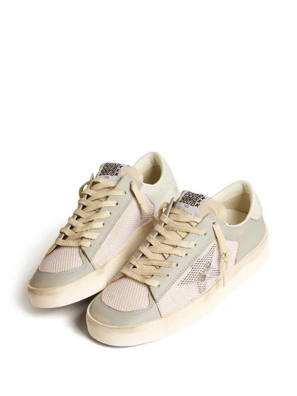 【送料&関税込】Golden  Sneaker stardan Stardan sneakers with silver metallic leather star and heel tab