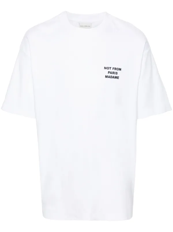 〈DROLE DE MONSIEUR〉スローガンクラシックTシャツ（関税込み） Drôle De Monsieur スローガン Tシャツ | ホワイト | FARFETCH JP