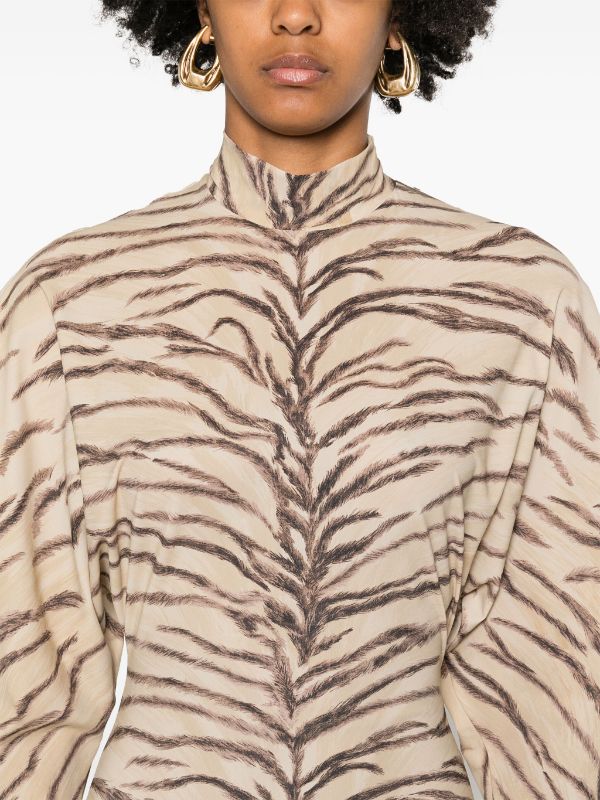 Stella McCartney tiger-print long-sleeve Maxi Dress - Farfetch