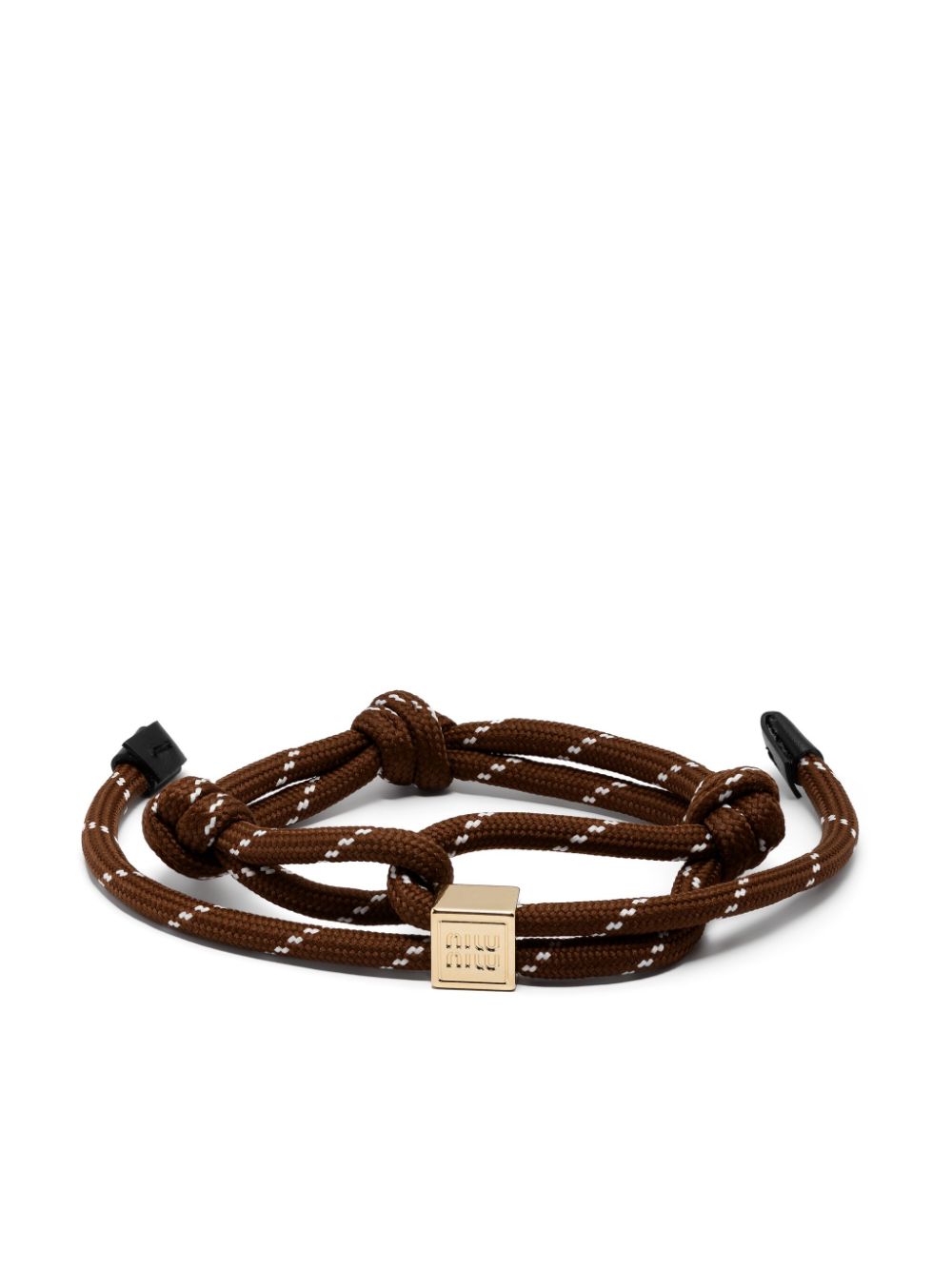 Fake Miu Miu logo-charm cord bracelet Women