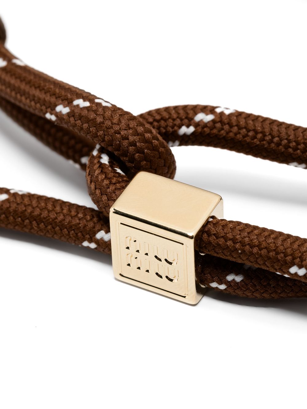 Fake Miu Miu logo-charm cord bracelet Women