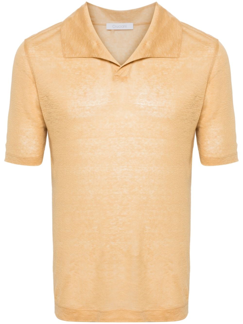 Cruciani Slub-texture Linen Polo Shirt In Yellow
