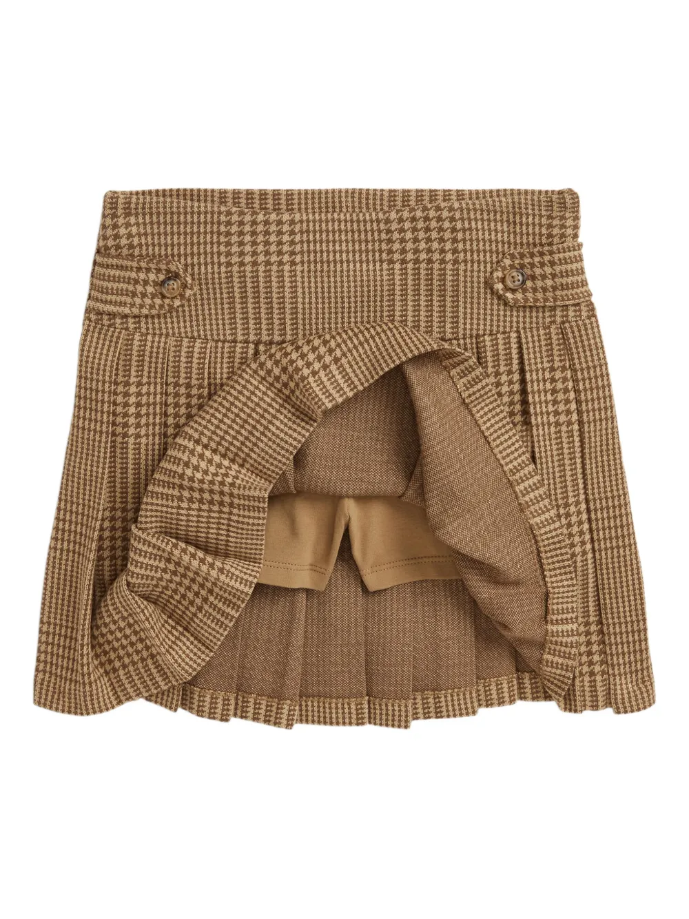 POLO RALPH LAUREN KIDS Geplooide geruite rok Beige
