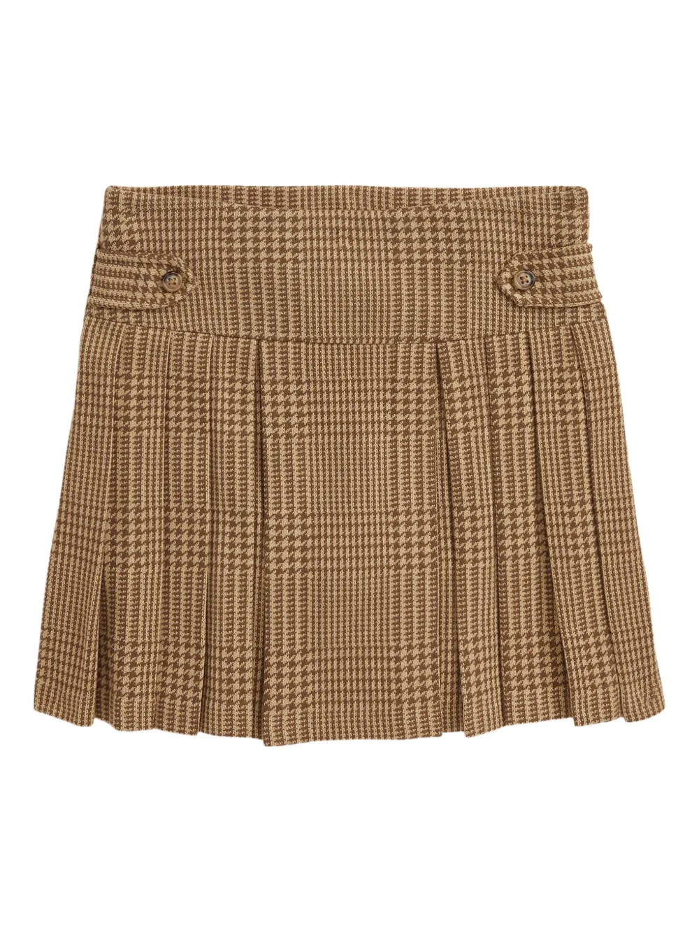 POLO RALPH LAUREN KIDS Geplooide geruite rok Beige