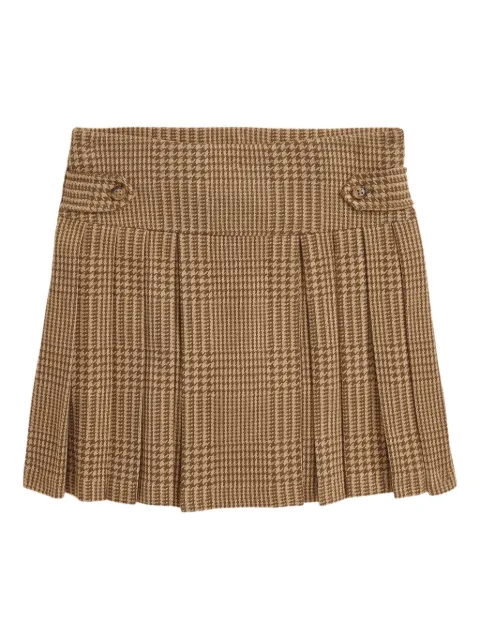 POLO RALPH LAUREN KIDS pleated cotton-blend skirt