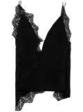 Christopher Esber lace-trim piqué top - Black