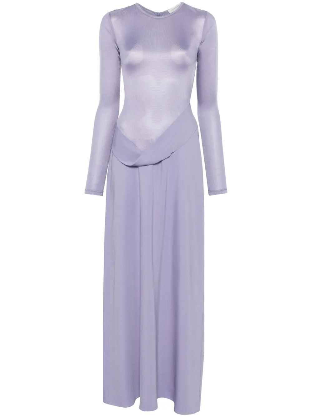 Christopher Esber Ribbed Cowl Hip Dress Lavender In Purple