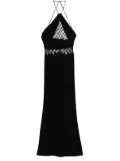 Christopher Esber net-detail silk maxi dress - Black