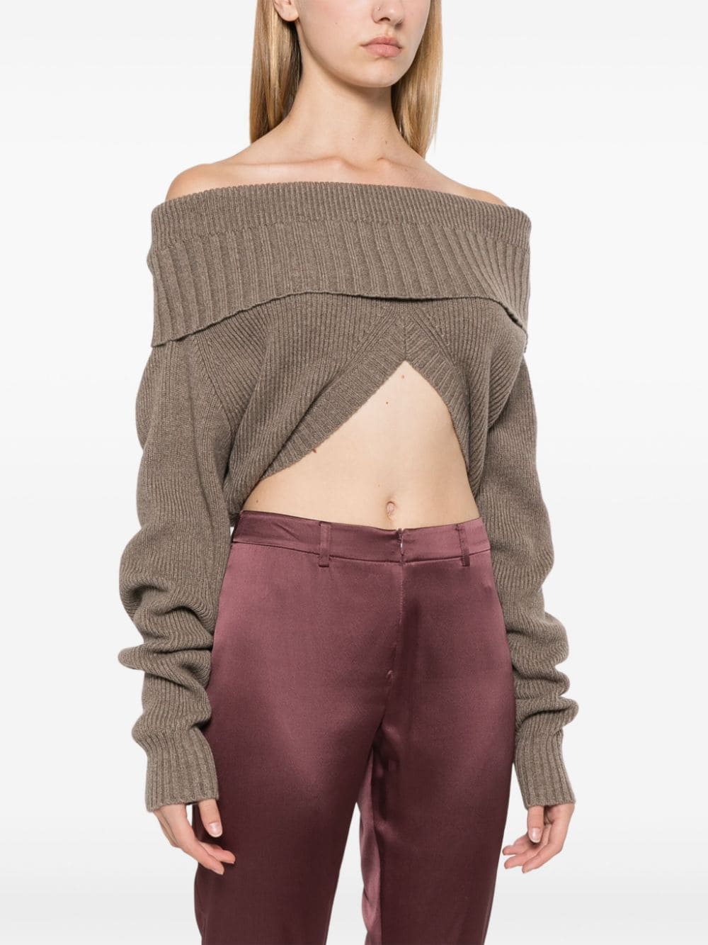 Shop Christopher Esber Fold-detail Cropped Top In Neutrals