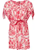 Gucci Pre-Owned floral-print semi-sheer mini dress - Red