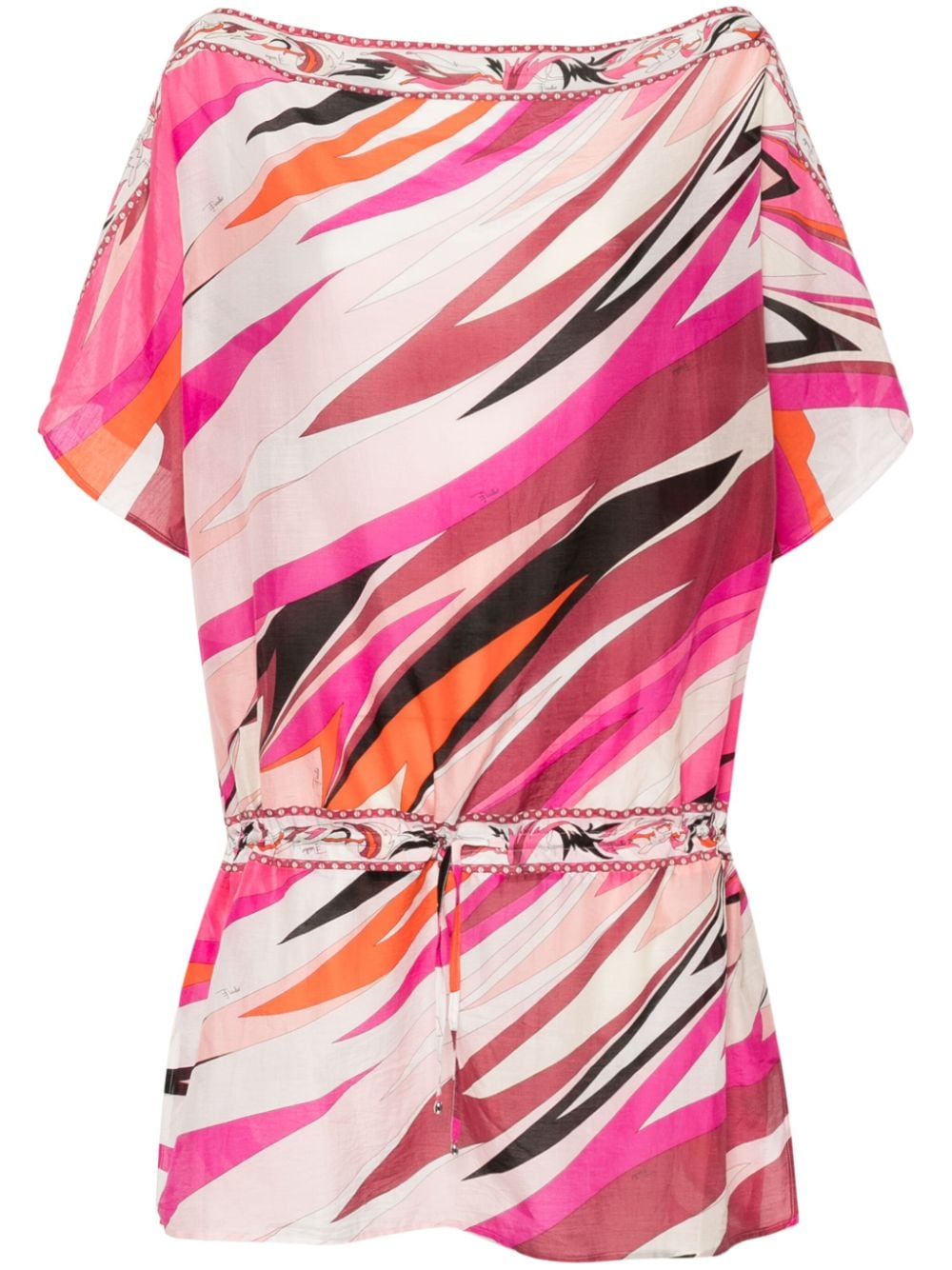 Pre-owned Pucci Mix-print Mini Dress In Pink