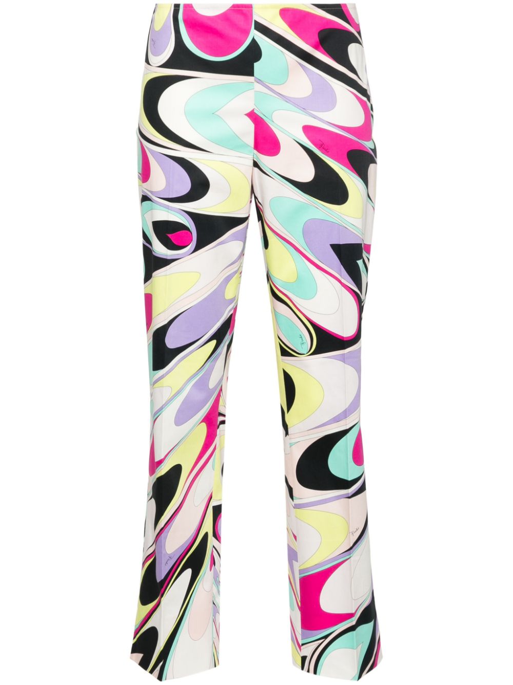 Pre-owned Pucci Onde-print Straight Trousers In Pink