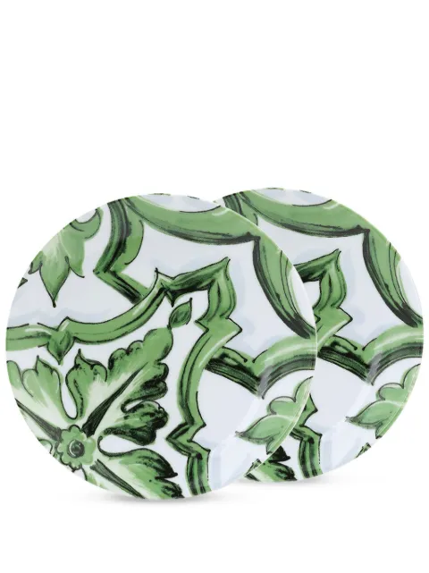Dolce & Gabbana Jogo 2 pratos de sobremesa em porcelana