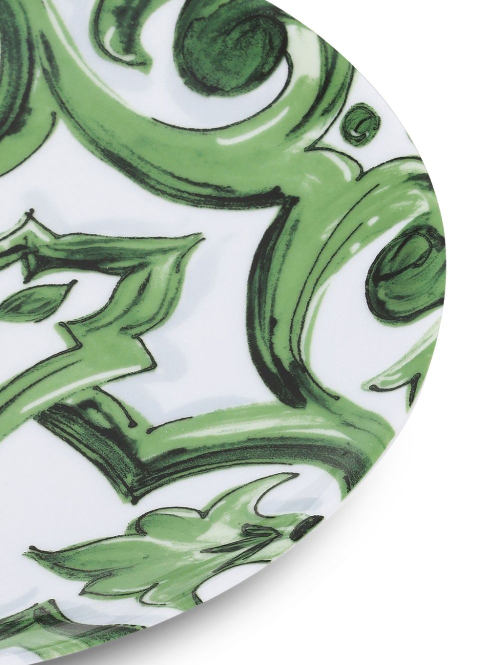 Shop Dolce & Gabbana Casa Porcelain Charger Plates (set Of Two) In Green