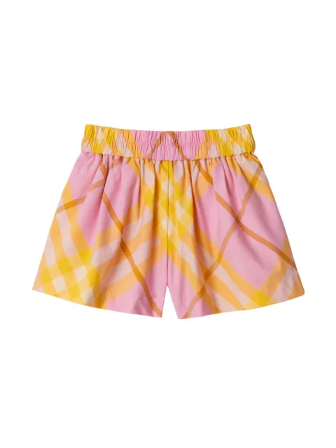 Burberry Kids شورت قطن بكاروهات