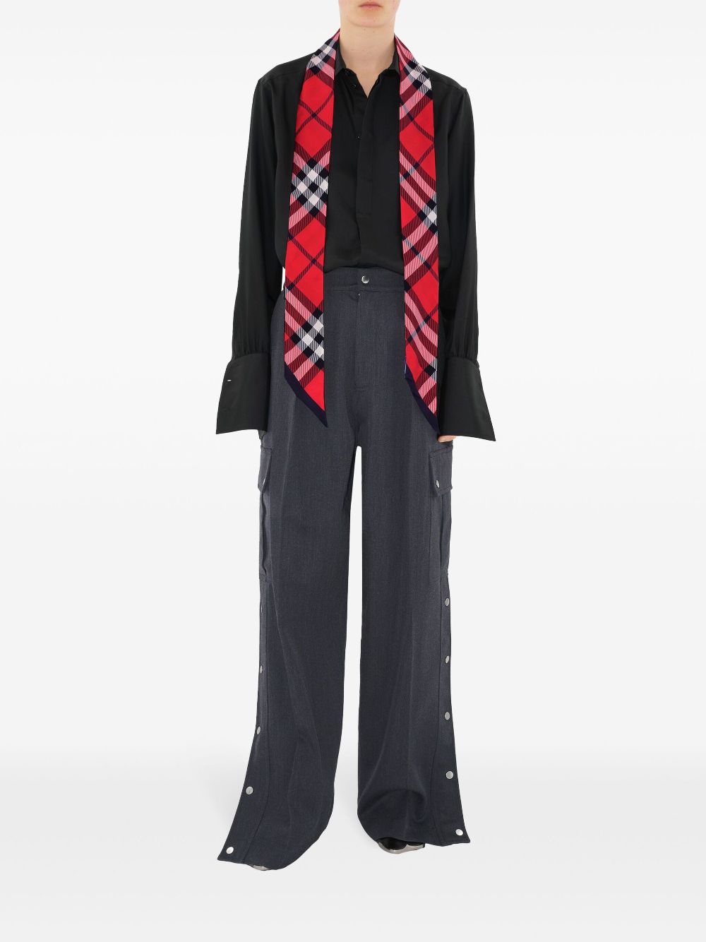 Burberry check-print silk skinny scarf Men