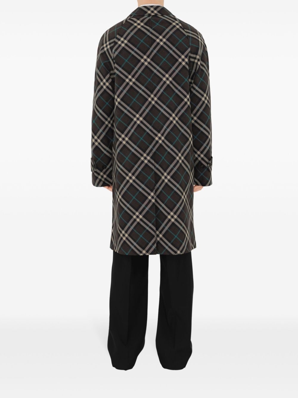 Shop Burberry Mid-length Check Trench Coat In Braun