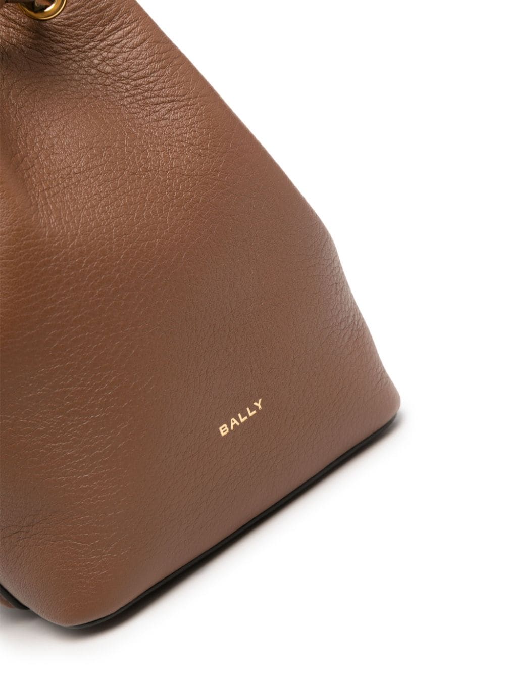 Shop Bally Code Leather Mini Bag In Brown