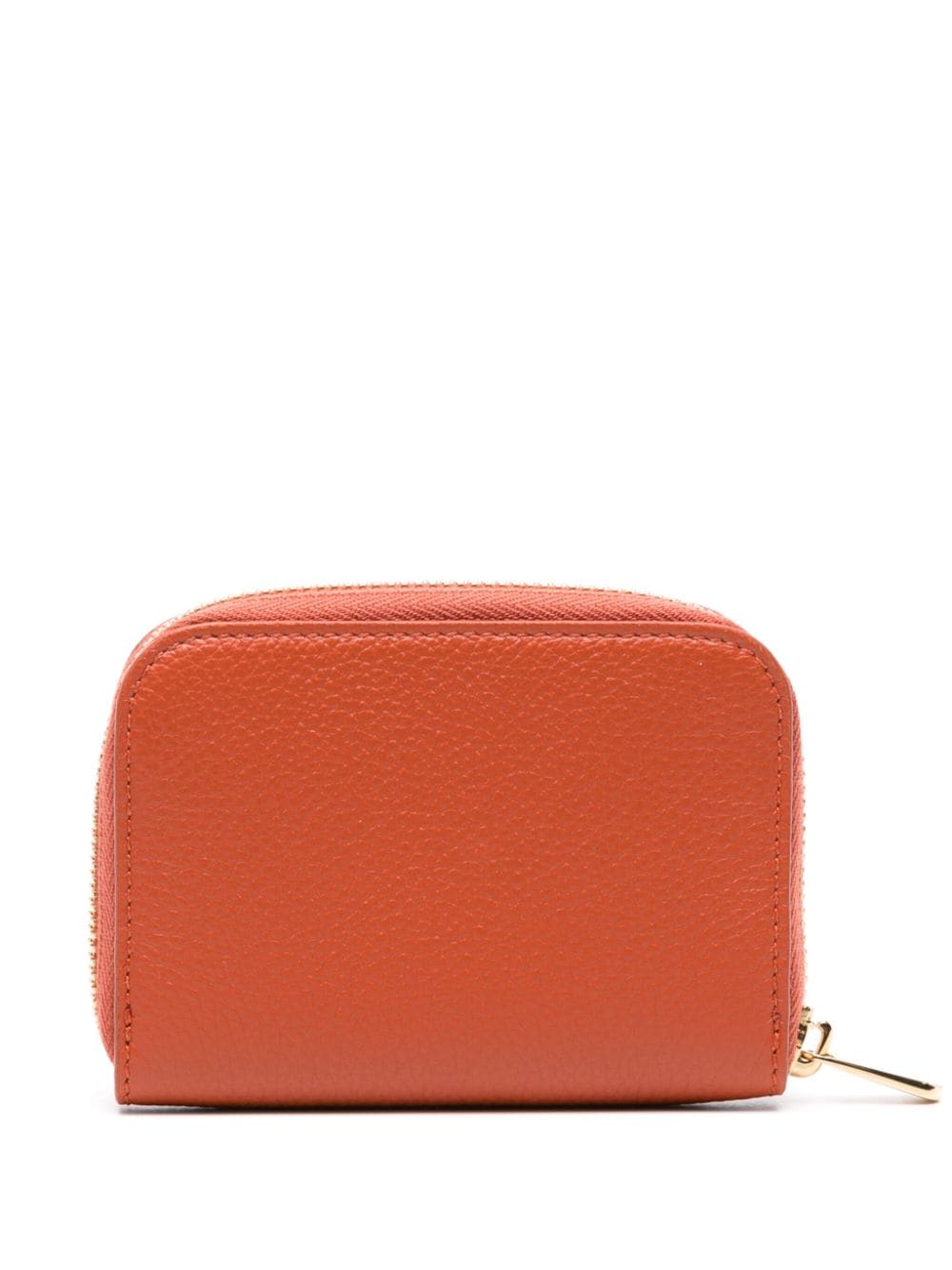 Shop Ferragamo Gancini-plaque Leather Wallet In Orange