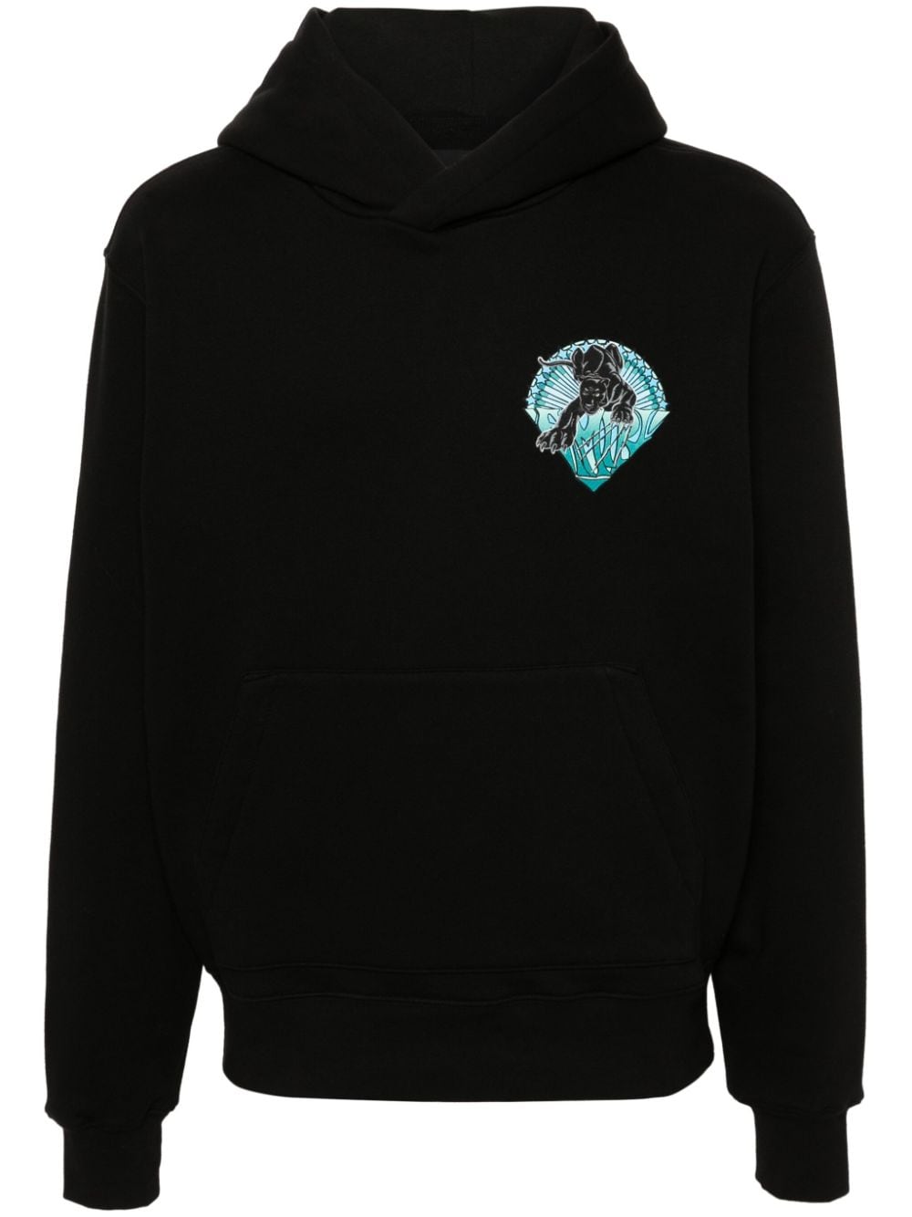 AMIRI panther-print jersey hoodie Zwart