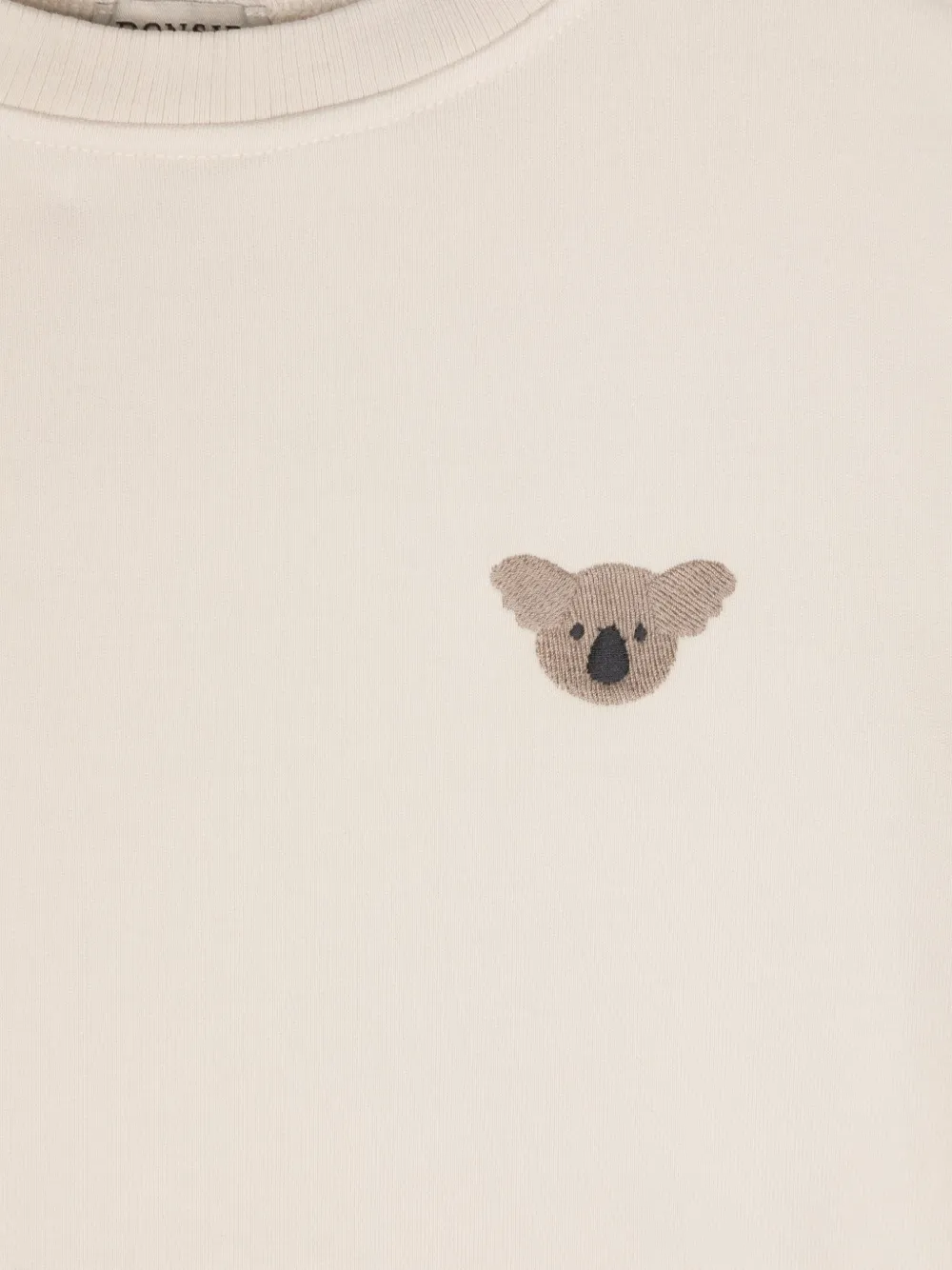 Shop Donsje Jarne Koala-embroidery T-shirt In Neutrals
