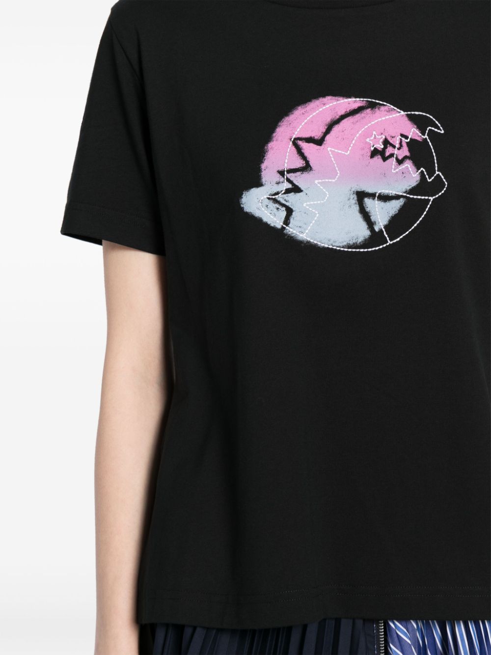 Shop Sport B. By Agnès B. Dino-print Cotton T-shirt In Black