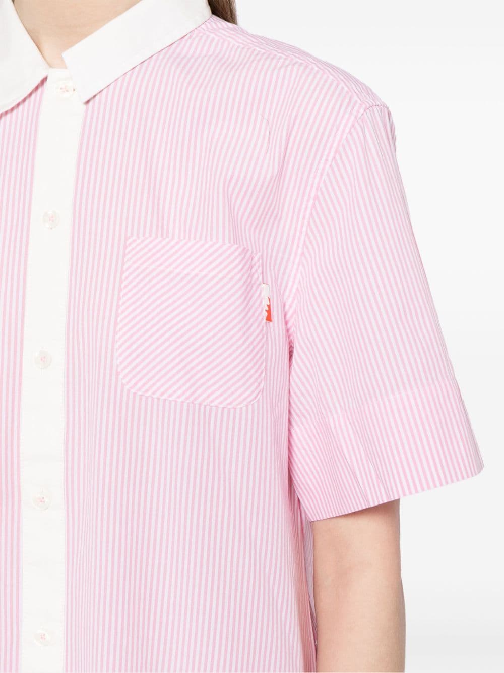 Shop Sport B. By Agnès B. Striped Cotton Shirtdress In Pink