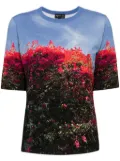 agnès b. Brando Bougainvilleas-print T-shirt - Blue