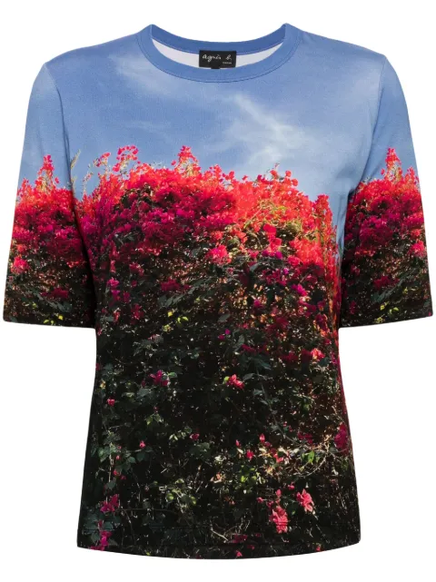 agnès b.  Brando Bougainvilleas-print T-shirt