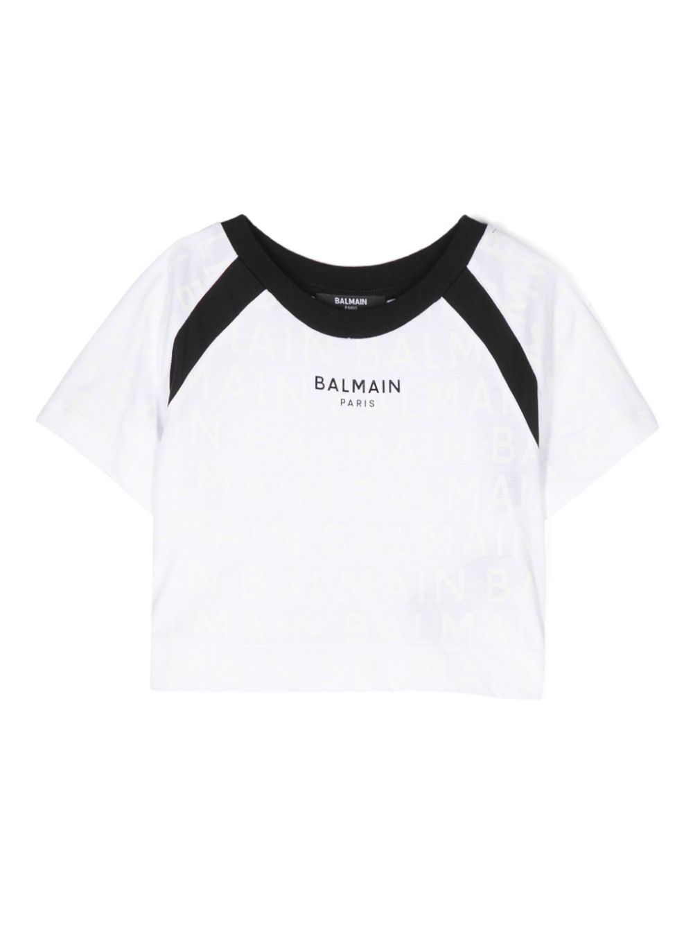 Balmain Kids logo-print cotton T-shirt Wit