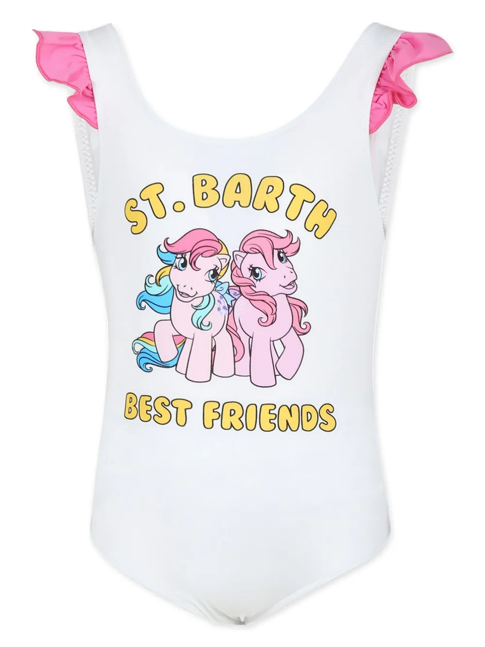 Mc2 Saint Barth White Swimsuit For Girl With My Little Pony Print In White