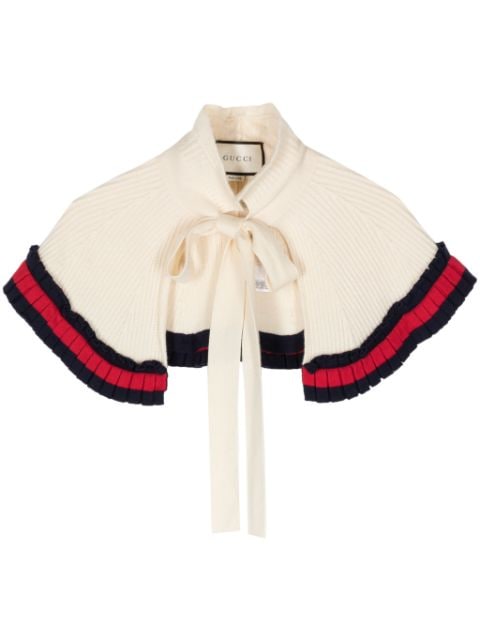 Gucci Pre-Owned 2010 Web-trimmed cropped cape