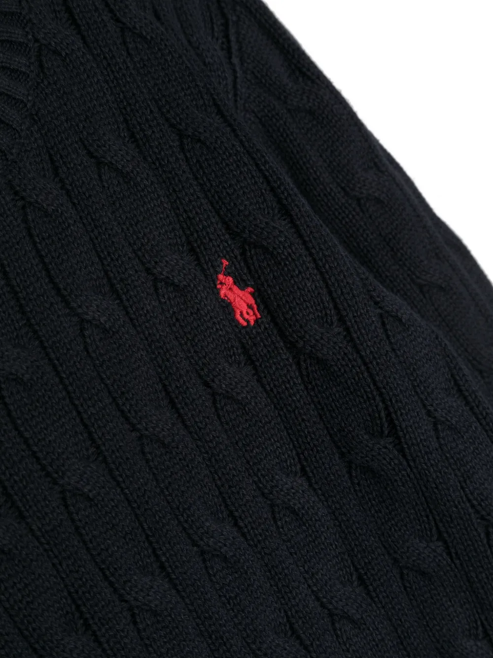 POLO RALPH LAUREN KIDS Kabelgebreide katoenen trui Blauw