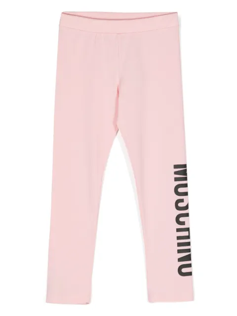 Moschino Kids logo印花棉打底裤