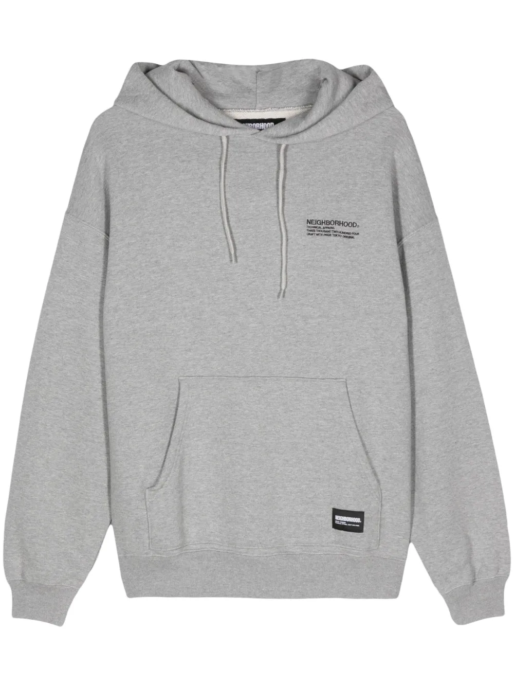 logo-embroidered mélange hoodie