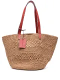 Manebi open-top raffia beach bag - Neutrals