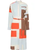 FENDI FF Puzzle-print cotton shirt dress - Neutrals