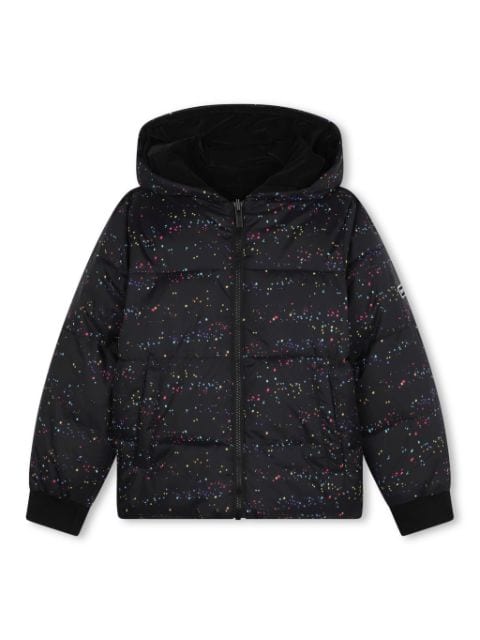 Dkny Kids logo-patch reversible puffer jacket