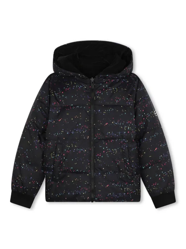 Dkny Kids logo-patch Reversible Puffer Jacket Black FARFETCH ID