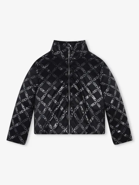 Michael Kors Kids logo chain-print puffer jacket