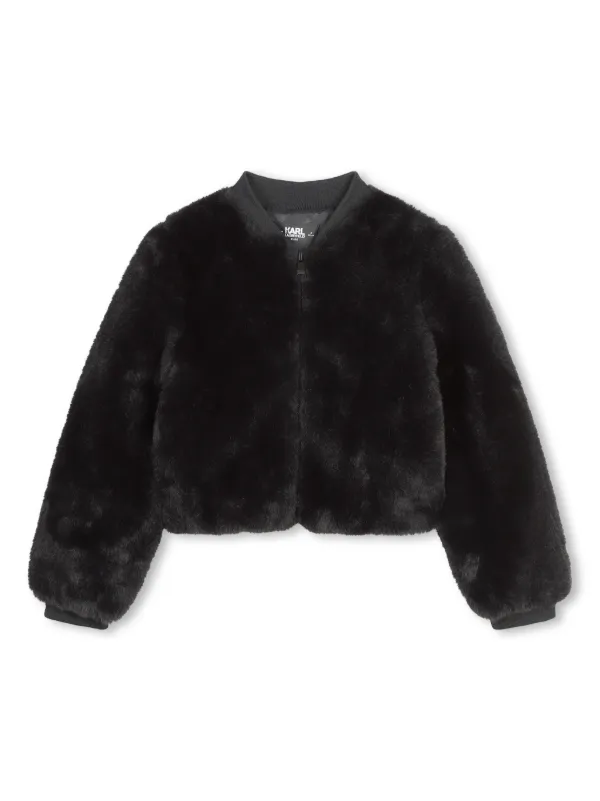 Fur popular black kids coat